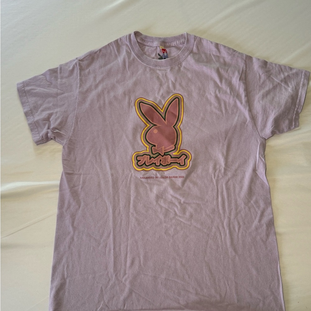 PLAYBOY Purple Short Sleeve Tee with Bunny Graphic